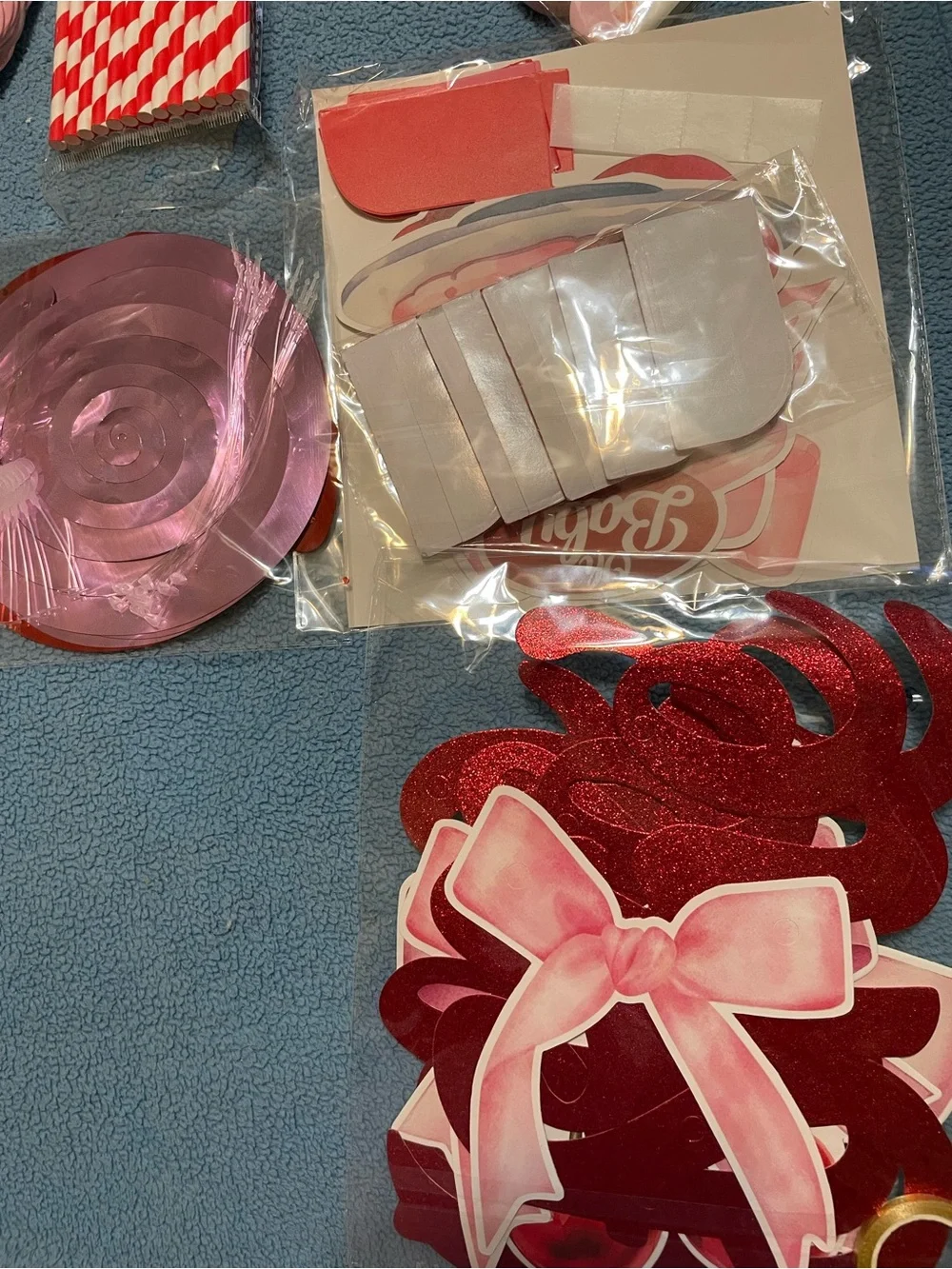 Oh Baby Cherry-Themed Party Supplies Set - Pink & Red